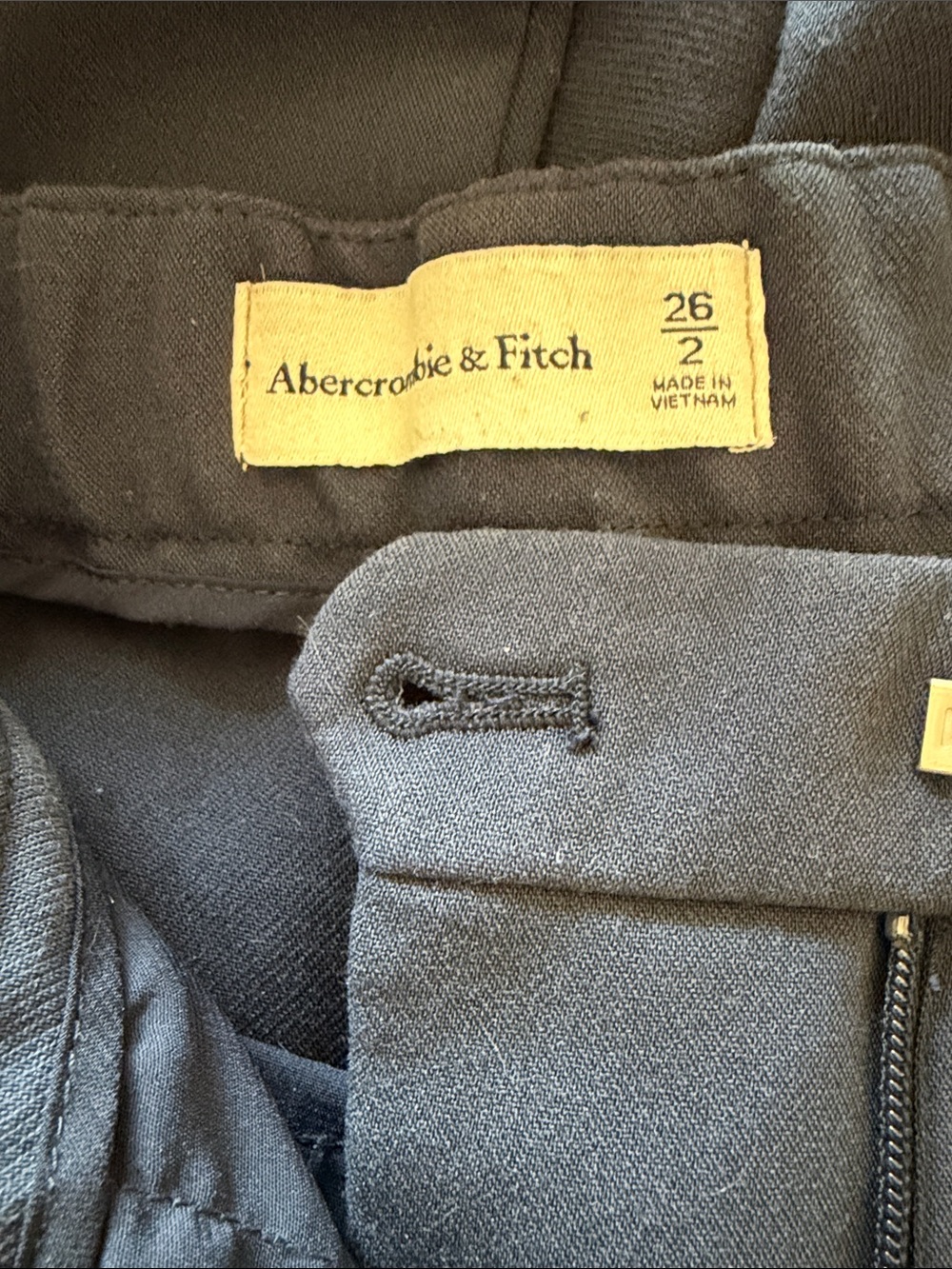 Abercrombie & Fitch Quinn Tailored Straight Pant Navy size 26 / 2 - Picture 7 of 8